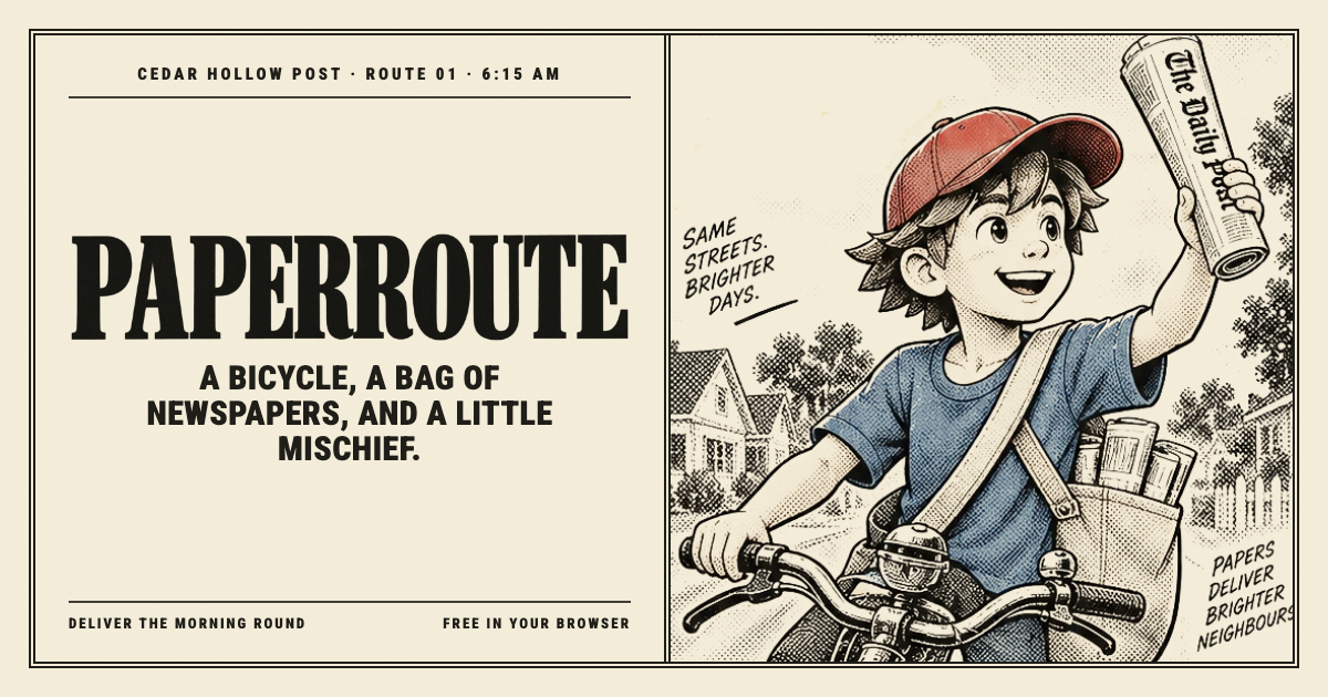 PaperRoute · A morning paper round in your browser
